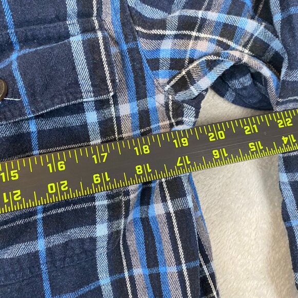 Smiths Workwear Mens Shirt Medium Long Sleeve Blue Plaid Button Up Classic - Picture 4 of 9